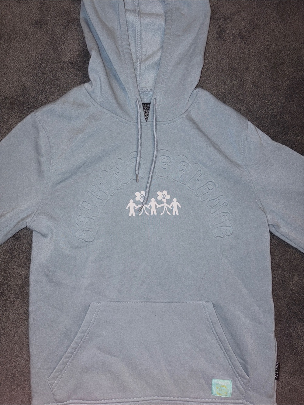 Women’s Light Blue Graphic Hooded Pullover Sweatshirt